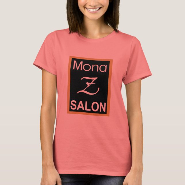 Mona Z Ladys Ringer T-Shirt (Kleineres Logo) (Vorderseite)