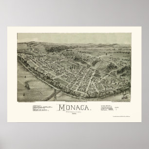 Monaca, PA Panorama Karte - 1900 Poster