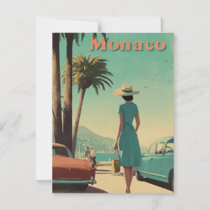 Monaco 50er Vintag Postkarte
