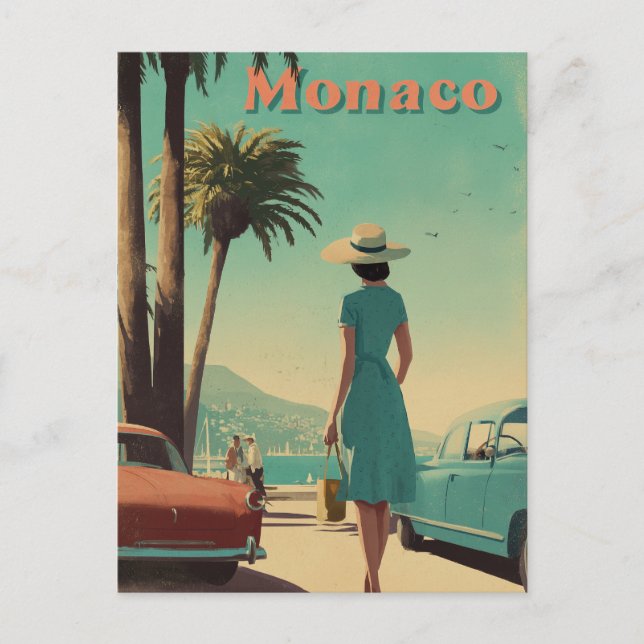 Monaco 50er Vintag Postkarte (Vorderseite)