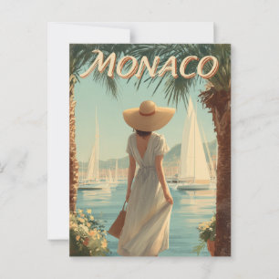 Monaco 50er Vintage Reise Postkarte