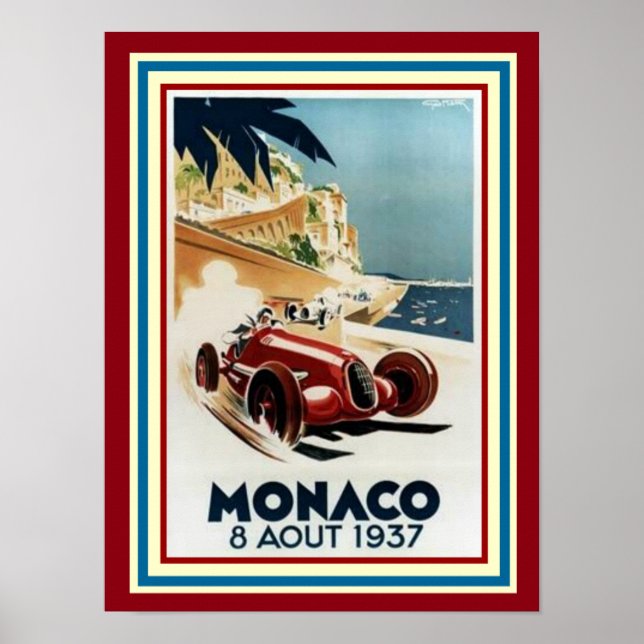 Monaco 8 über 1937 Poster 12 x 16 (Vorne)