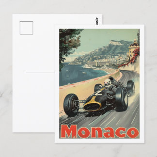 Monaco Circuit Vintag Berühmter Reiseort Postkarte