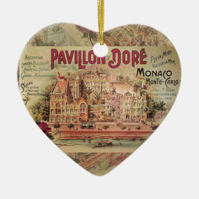 Monaco Extravagante Vintage Riviera Frankreich Keramikornament (Vorne)