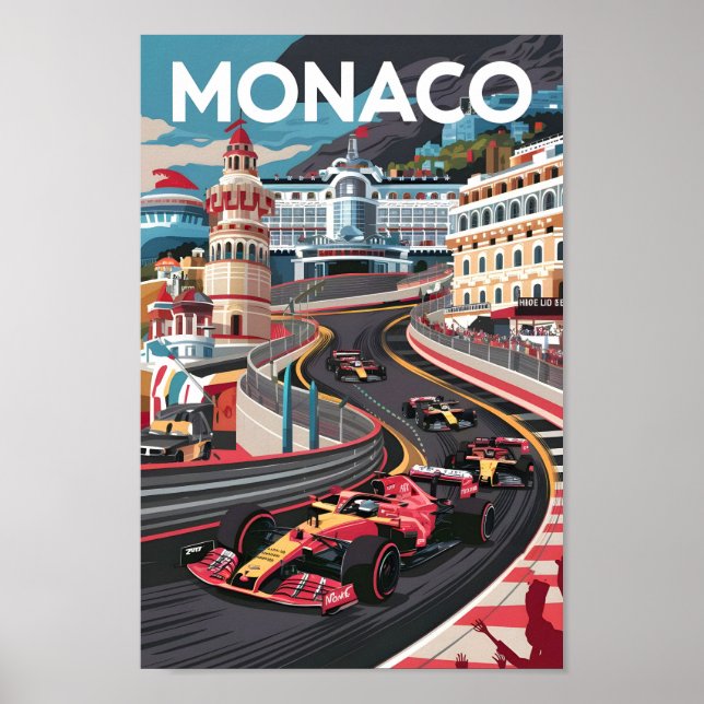 Monaco Famous Travel Place Poster (Vorne)