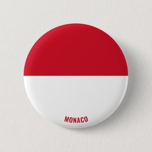 Monaco Flag Charming Patriotic Button (Vorderseite)
