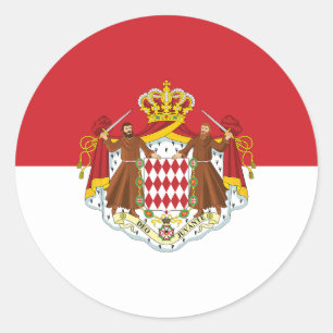 Monaco Flag Classic Round Aufkleber