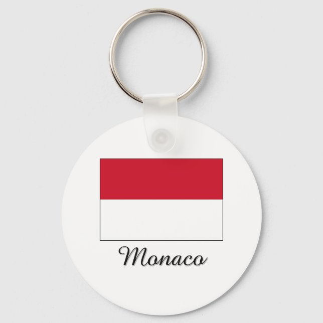 Monaco Flag Design Schlüsselanhänger (Vorderseite)