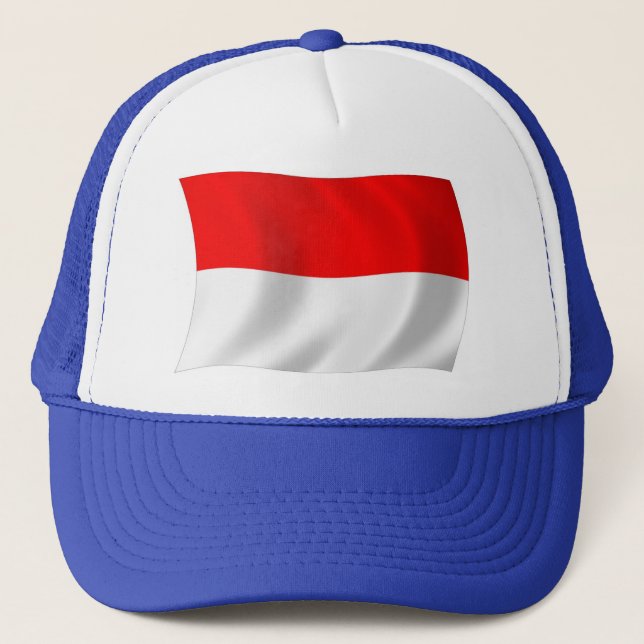 Monaco Flag Hat Truckerkappe (Vorderseite)
