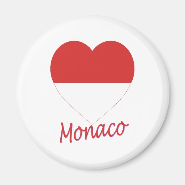 Monaco Flag Herz Magnet (Vorne)