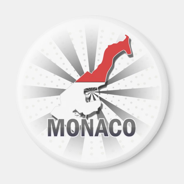 Monaco Flag Karte 2.0 Magnet (Vorne)