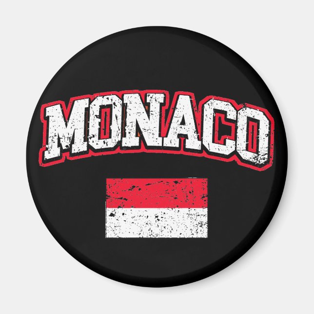Monaco Flag Vintag Magnet (Vorne)