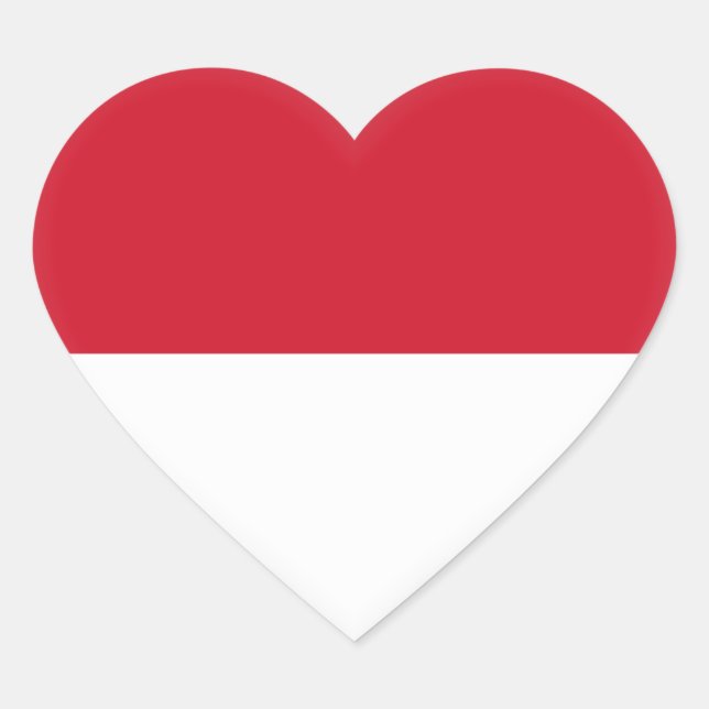 Monaco-Flagge Herz-Aufkleber (Vorderseite)