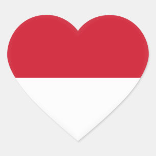 Monaco-Flagge Herz-Aufkleber