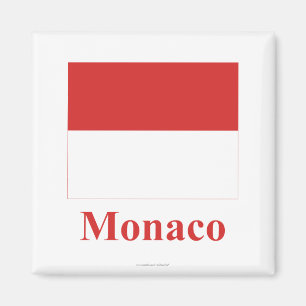 Monaco-Flagge mit Namen Magnet