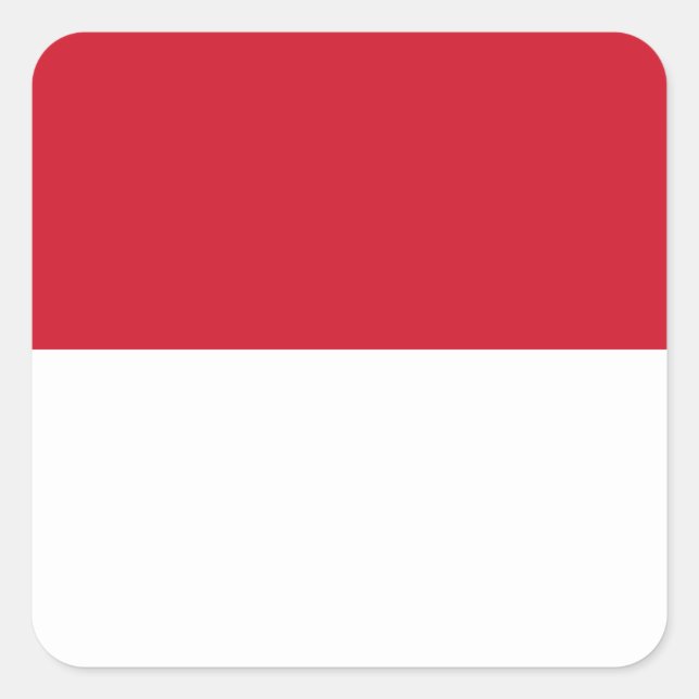 Monaco-Flagge Quadratischer Aufkleber (Vorderseite)