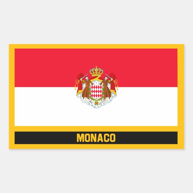 Monaco-Flagge Rechteckiger Aufkleber (Vorderseite)