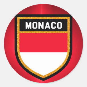 Monaco-Flagge Runder Aufkleber