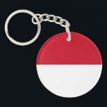 Monaco-Flagge Schlüsselanhänger<br><div class="desc">Patriotische Flagge von Monaco.</div>