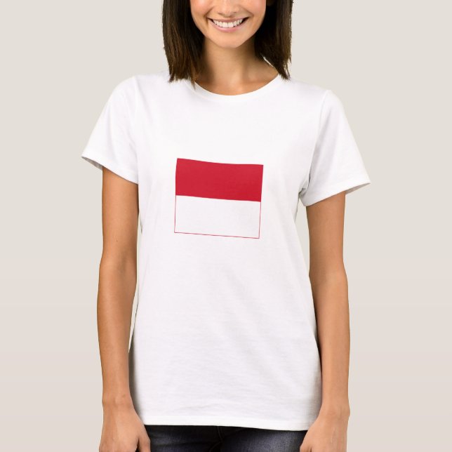 Monaco-Flagge T-Shirt (Vorderseite)