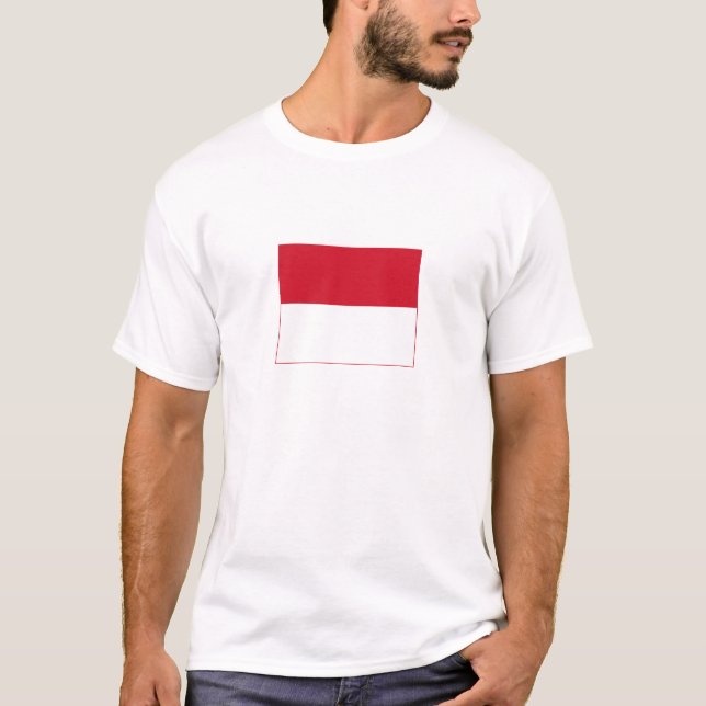 Monaco-Flagge T-Shirt (Vorderseite)