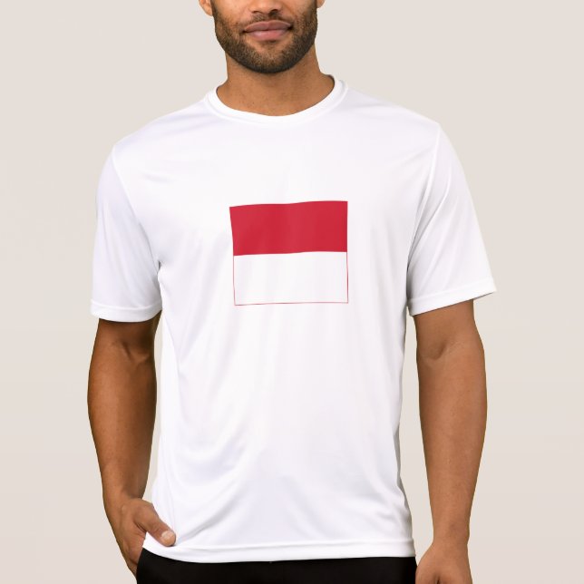 Monaco-Flagge T-Shirt (Vorderseite)