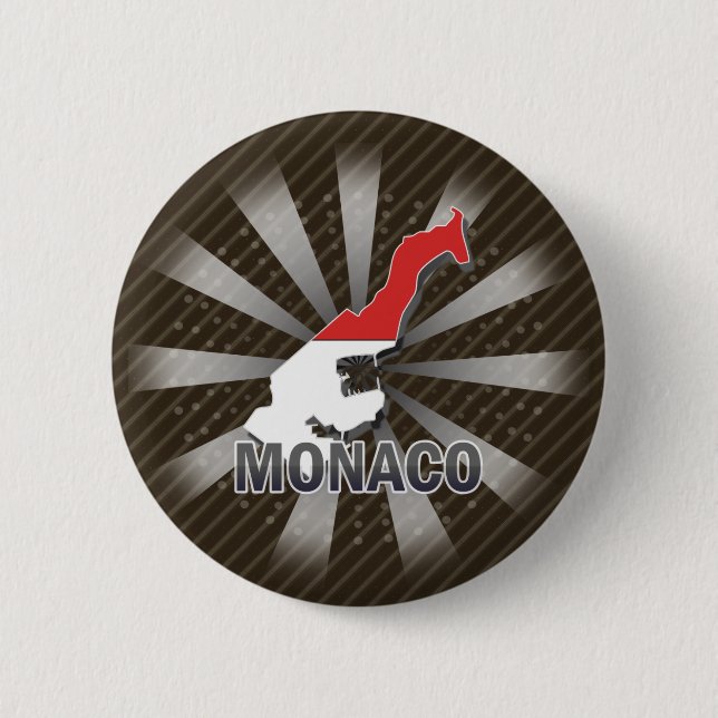 Monaco-Flaggen-Karte 2,0 Button (Vorderseite)
