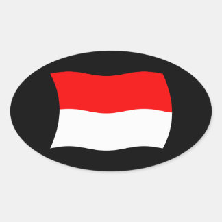 Monaco-Flaggenaufkleber Ovaler Aufkleber