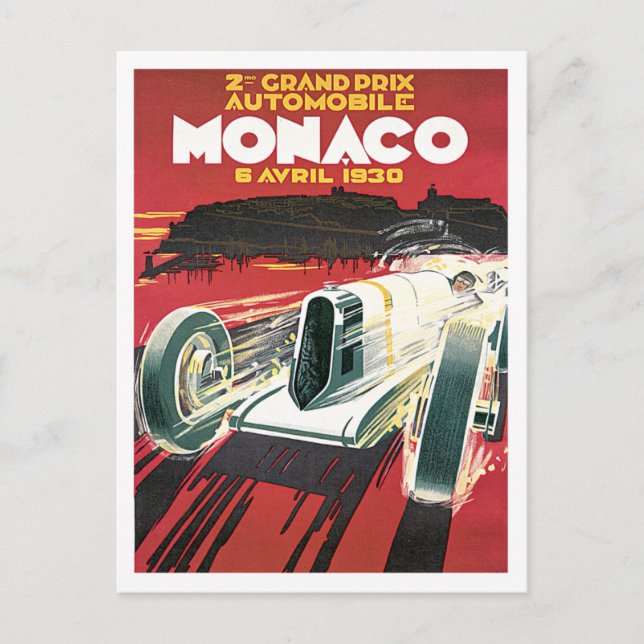 Monaco Grand Prix Automobile Vintag Postkarte (Vorderseite)