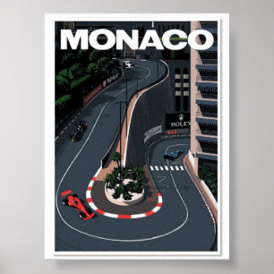 Monaco Grand Prix Rennposter – Vintage Motorsport Poster