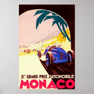 Monaco ~ Grandprix ~Vintage Reise-Leinwand Poster