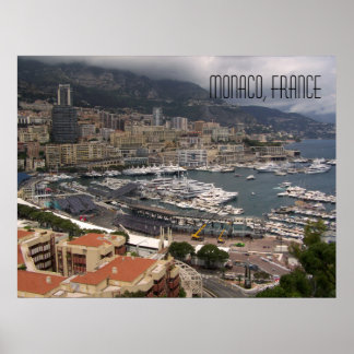 Monaco Hafen und Luxusyachten Französische Riviera Poster