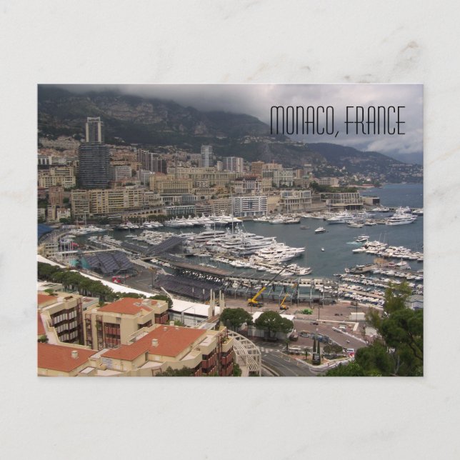 Monaco Hafen und Luxusyachten Französische Riviera Postkarte (Vorderseite)