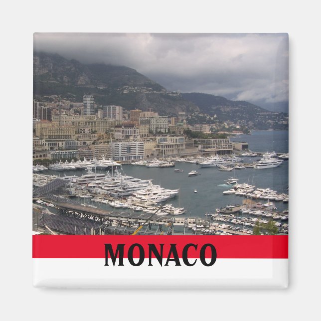 Monaco Harbour Szene mit Yachten Magnet (Vorne)