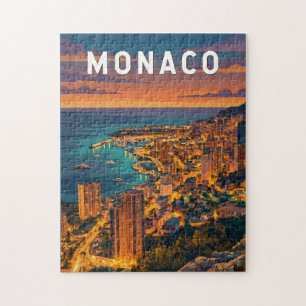 Monaco Illustration Reise Kunst Vintage