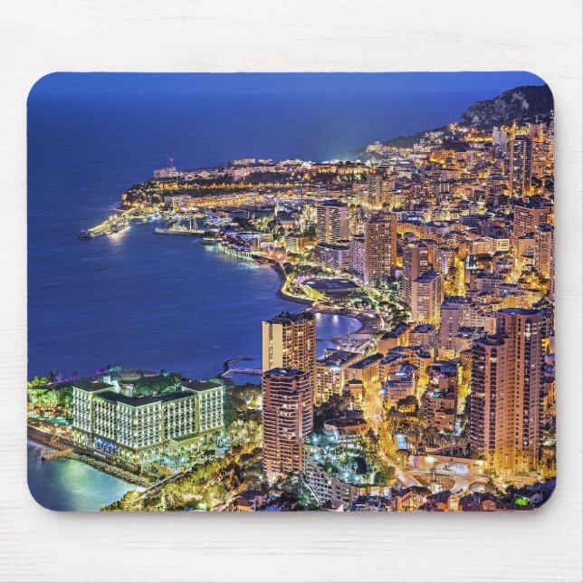 Monaco in der Nacht Mousepad (Vorne)