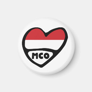 Monaco Ländercode Flag Herd, MCO Magnet