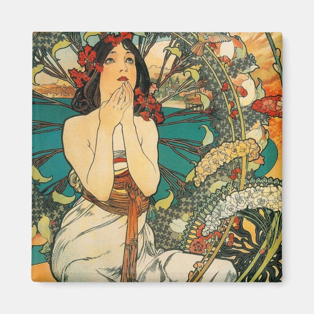Monaco Monte Carlo Alphonse Mucha Magnet (Vorne)