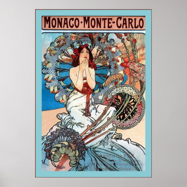 Monaco ~ Monte-Carlo ~ Alphonse Mucha Poster (Vorne)