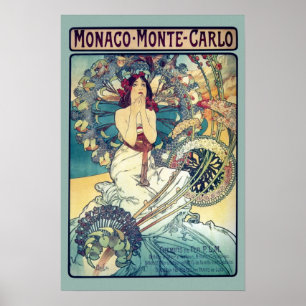 Monaco Monte-Carlo (Aquamarin - abgestufte Farben) Poster