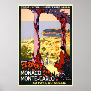 Monaco Monte-Carlo Vintage Reiseposter Drucke von