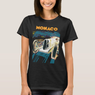Monaco Oldtimer-Rennwagen Blau Reisen T-Shirt