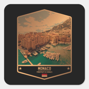 Monaco Quadratischer Aufkleber