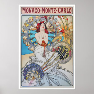 Monaco Reiseplakat Alphonse Mucha Druck Monte Poster