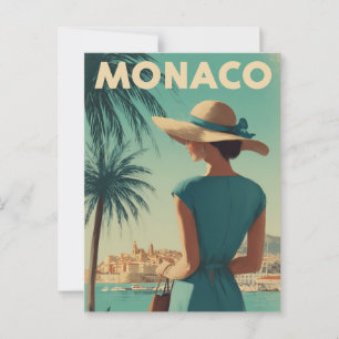 Monaco Vintage Mode Postkarte
