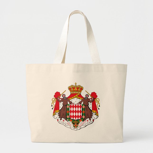 Monaco-Wappen Taschen-Tasche Jumbo Stoffbeutel (Vorne)