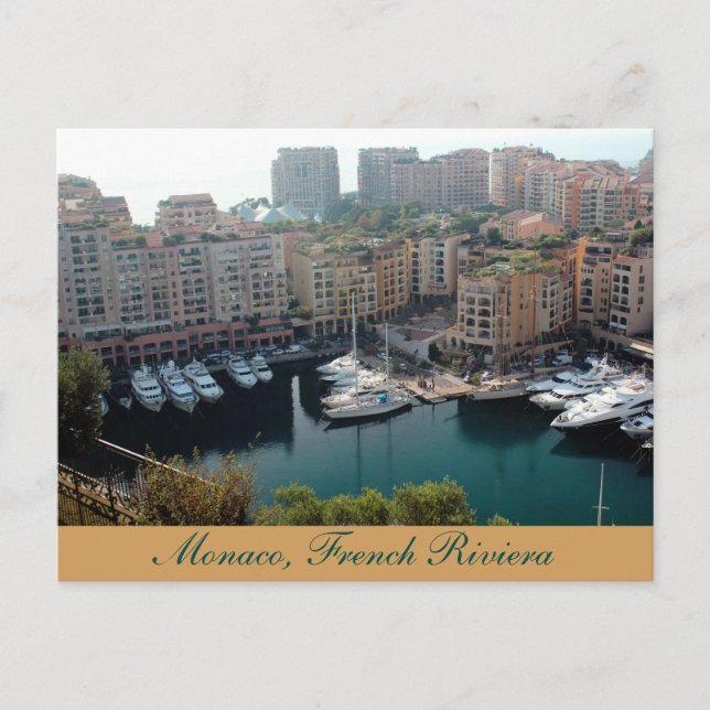 Monaco Yachten, Postkarte der französischen Rivier (Vorderseite)