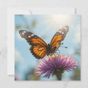 Monarch auf einer violetten Blume Dankeskarte