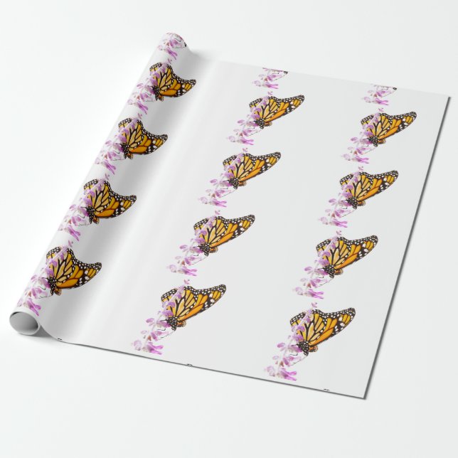 Monarch auf Lavendel Geschenkpapier (Ungerollt)