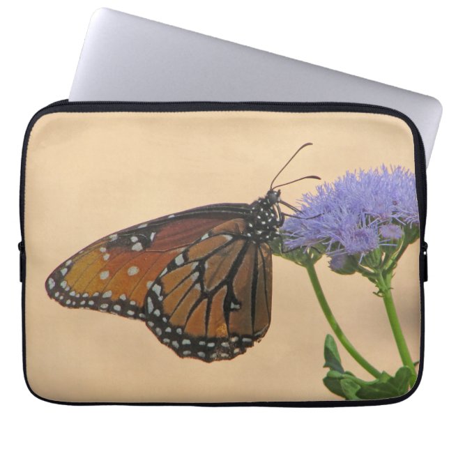Monarch auf Lila Blume Natur Foto Schmetterling Laptopschutzhülle (Vorderseite)